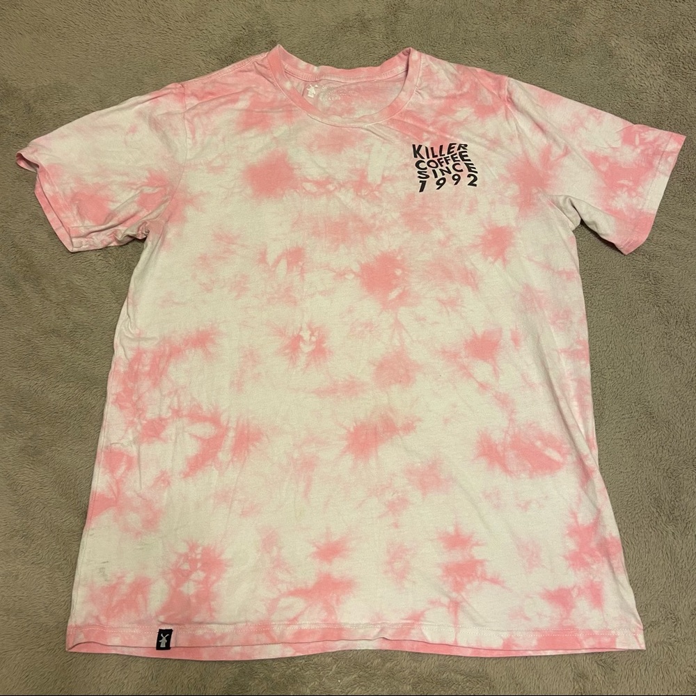 XL Pink & White Tie-Dye Dutch Bros T-shirt